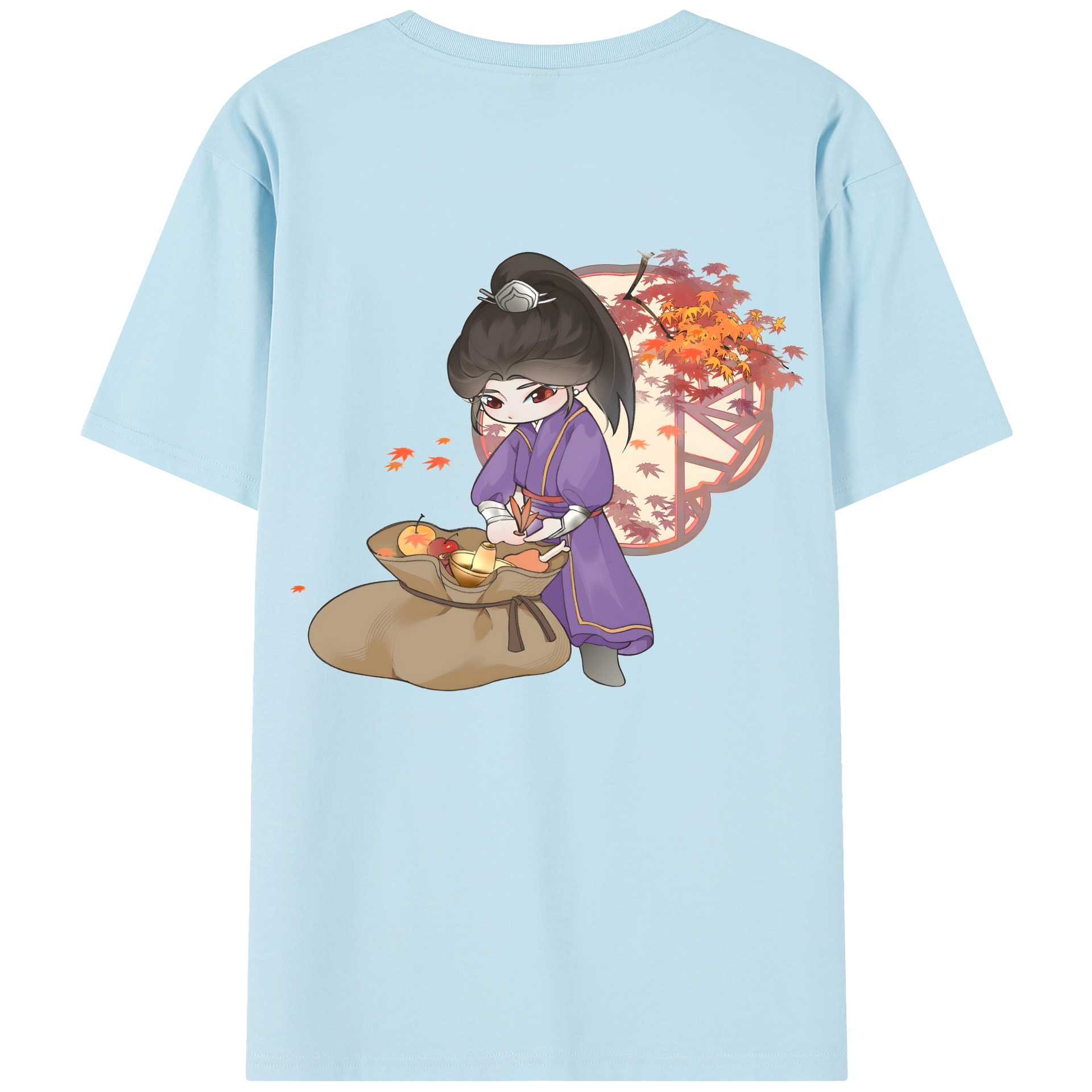 （画像用） Ne Zha 2 ナタ 魔童の大暴れ 綿100％半袖Tシャツ（背面プリント）